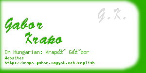 gabor krapo business card